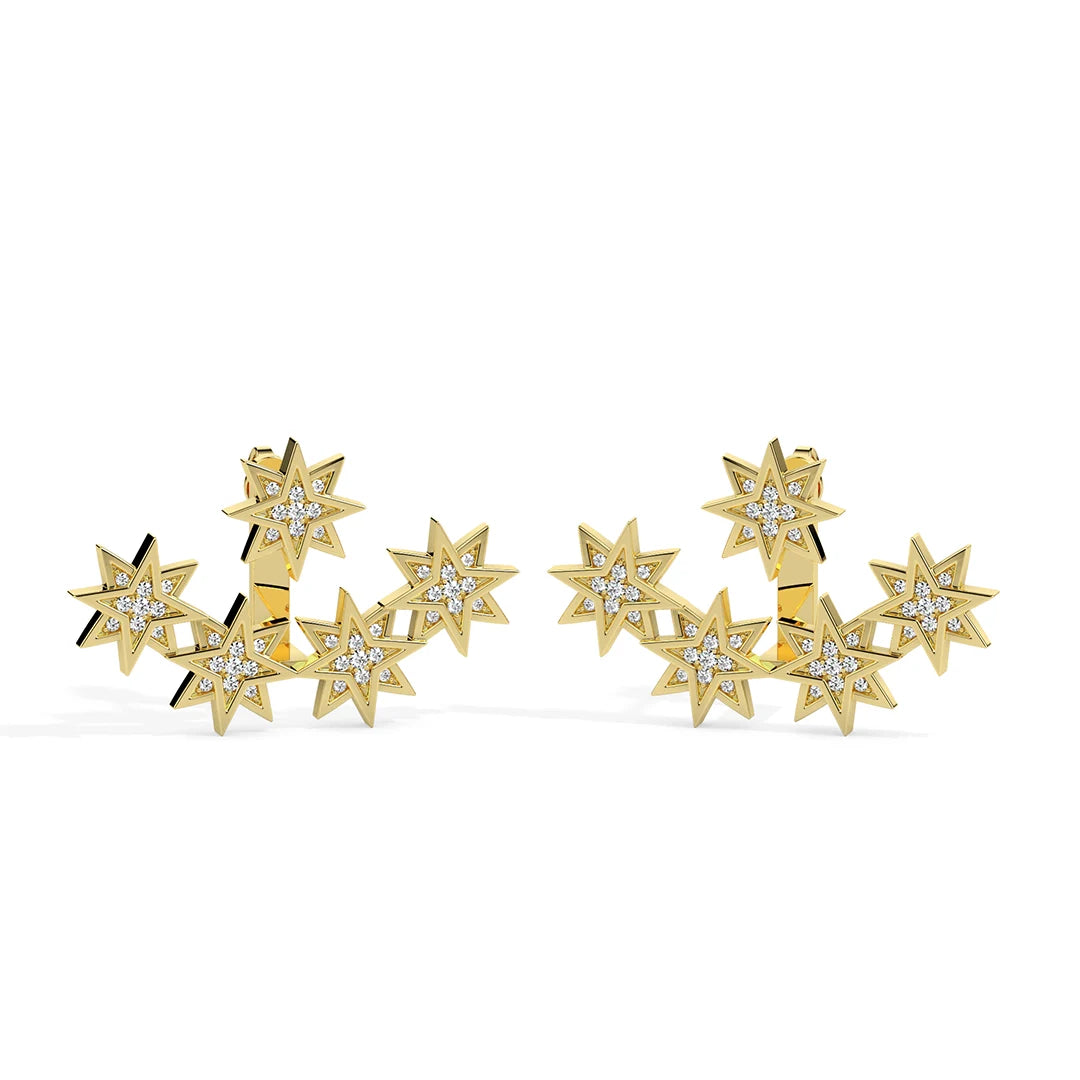 Galaxy Glow Diamond Ear Jackets
