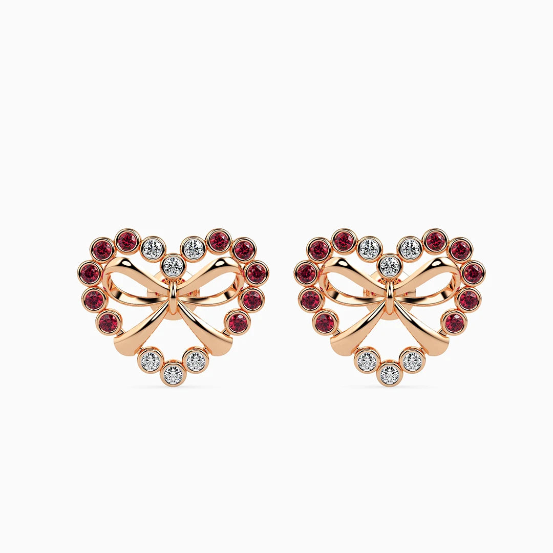 Golden Blush Bows Earrings