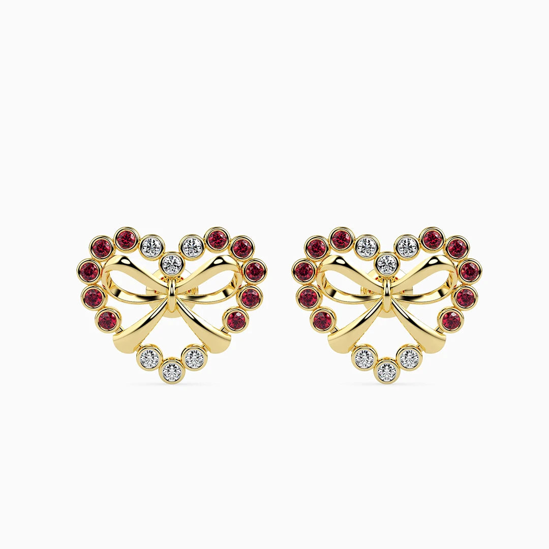 Golden Blush Bows Earrings